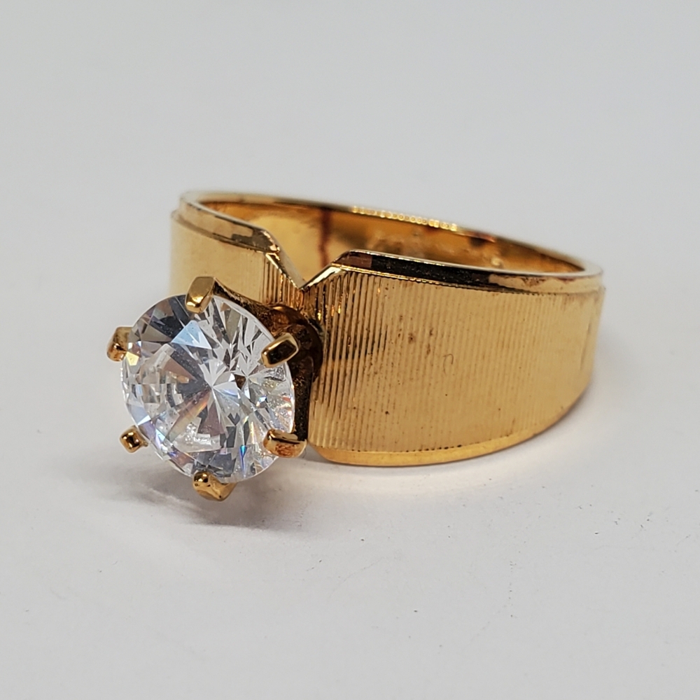 Vintage Park Lane Hostess Gold Plated CZ Tapered Ring